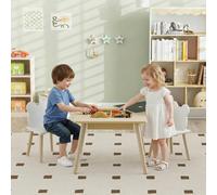 AIYAPLAY 3-Piece Toddler Table and Chairs Set for Nursery, Playroom