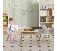 AIYAPLAY 3-Piece Toddler Table & Chairs Set for Nursery, Playroom in Natural AIYAPLAY Natural