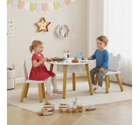 Aiyaplay 3 Pieces Toddler Table And Chair Set W/ Centre Mesh Bag, White