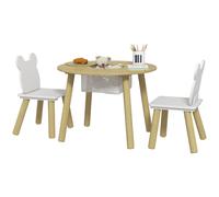 AIYAPLAY 3 Pieces Toddler Table and Chair Set w/ Centre Mesh Bag