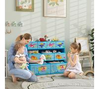 Aiyaplay 3-tier Toy Organiser Shelf With 9 Storage Boxes For Bedroom Blue, Blue