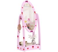 AIYAPLAY 360° Rotating Kids Full Length Mirror With Storage Shelf - Hot Pink | TJ Hughes