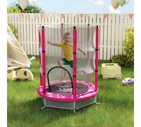 AIYAPLAY 4.6FT Kids Trampoline with Safety Enclosure Net