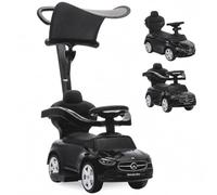 AIYAPLAY 4 in 1 Licensed Mercedes-Benz Ride on Push Car 12-36 Months Black | Foot to Floor Slider, Parent Handle, Push Along Car, Canopy, Guardrails, Horn, Music, Under Seat Storage