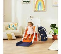 AIYAPLAY 5 in 1 Toddler Slide Set with Basketball Hoop for Age 1-3, Orange - Orange - 1 - 178L x 70W x 86H cm