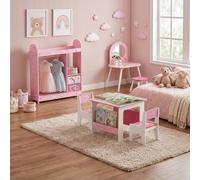Aiyaplay 5-Piece Kids Bedroom Set With Rounded Edges For Nursery, Pink