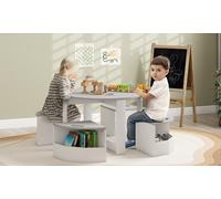 AIYAPLAY 5-Piece Kids Table and Chairs Set: Grey