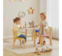 Aiyaplay 5 Piece Kids Table And Chairs Set Wood For 3-8 Years For Art Crafts