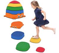 AIYAPLAY 5PCS Balance Stepping Stones, Frog-Shaped Sensory Stepping Stones for Toddlers, Anti-Slip Edging, Stackable Design, Indoor Outdoor Obstacle Course for Kids Ages 2-8, Multicoloured