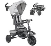 AIYAPLAY 6 in 1 Foldable Kids Trike with Adjustable Parent Handle & Canopy for Ages 1-5, Grey