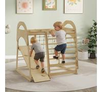 Aiyaplay 6 In 1 Kids Climbing Frame With Slide, Monkey Bars, Ladder