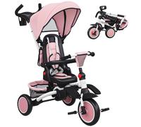 Tommy Toys 6-in-1 Toddler Pink 5 Point Harness Trike with Parent Handle - Size: 98 x 52 x 111.5cm - Wilko