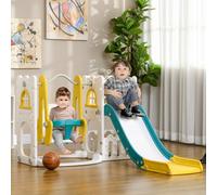 AIYAPLAY 6-in-1 Toddler Climber & Set w/ Basketball Hoop, Telescope Yellow AIYAPLAY Yellow