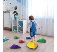 AIYAPLAY Stepping Stones for Kids, 6 Pieces Balance Stones with Non-Slip Wrapping Strips, Outdoor Indoor Stackable Sensory Toys Obstacle Course for Balance and Motor Skills