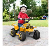 AIYAPLAY Kids 6V Electric Ride-On ATV Quad Bike with Headlights - Yellow, Yellow
