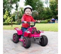 AIYAPLAY 6V Electric Car for Kids, Battery Powered Kids ATV, Quad Bike with Forward Backward, LED Headlights, for Ages 18-36 Months, Pink