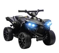 AIYAPLAY 6V Electric Ride on Car, Kids ATV 4 Wheeler with Music and LED Headlights, Indoor Outdoor Toy Car for Ages 3-8 Years Boys and Girls, Black