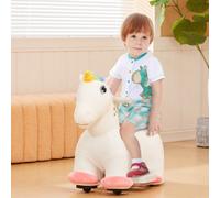 AIYAPLAY 6V Electric Ride on Unicorn with Music Forward