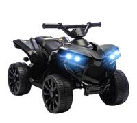 AIYAPLAY 6V Kids ATV, 4 Wheeler Electric Ride on Car with Music and LED Headlights, for Ages 3-8 Years Boys and Girls, Black