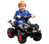 AIYAPLAY 6V Electric Quad Bike for Kids, Kids Electric Car Ride on ATV with Music, Forward Function, for Ages 2-6 Years, Black