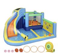 AIYAPLAY 8 in 1 Bouncy Castle for Kids, Inflatable Bounce House with Slide, Pool (Ball Pit), Water Cannon for Indoor Outdoor