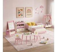 Aiyaplay 8-Piece Kids Bedroom Furniture Set For Playroom, Bedroom, Pink