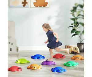 AIYAPLAY 9-Piece Kids Stepping Stones, Turtle-Shaped Stackable River Stone