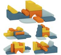 AIYAPLAY 9-Piece Soft Play Set, Toddler Climb and Crawl, Multicoloured