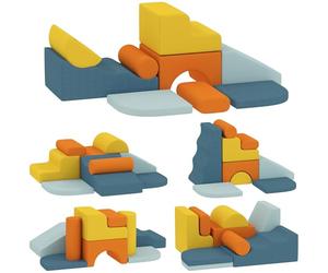 AIYAPLAY 9-Piece Soft Play Set, Toddler Climb and Crawl, Multicoloured