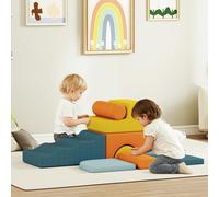 AIYAPLAY 9-Piece Soft Play Set with Detachable Cover for Kids Motor Skills - 140L x 80W x 25H cm - Multi-colored