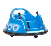 AIYAPLAY Angry Bird Licensed 12V Kids Bumper Car, 360 Rotation Waltzer Car with Joysticks, Remote Control, Music USB LED Lights, for 3-5 Years Old - Blue Blue