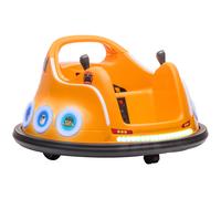 AIYAPLAY 12V Kids Bumper Car, Angry Bird Licensed 360° Children Electric Waltzer Car with Joysticks, Remote Control, Music USB LED Lights, for 3-5 Years Old, Orange