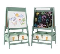AIYAPLAY 3-in-1 Kids Easel - Double-Sided Art Easel with Paper Roll - Green | TJ Hughes