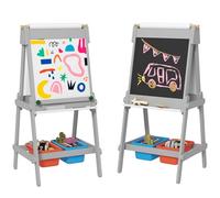 AIYAPLAY Art Easel for Kids Double-Sided with Chalkboard Whiteboard Eraser