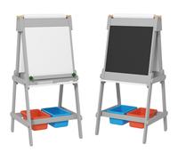 AIYAPLAY Art Easel for Kids with Paper Roll, Double Sided Painting Easel with Chalk Board, White Board