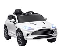 AIYAPLAY Aston Martin DBX Licensed 12V Kids Ride on Car, Kids Electric Car with Remote Control, 4 Suspension Wheels, LED Lights, Music, Horn, Slow Start, for Ages 3-6 Years, White White