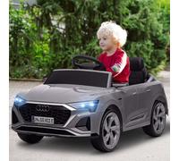 370-363V70GY AIYAPLAY Audi Q8 E-tron Licensed Electric Car for Kids, 12V Electric Ride on Sportback Design with Remote Control, 4 Suspension Wheels, LED Headlamps, Music, Horn, for Ages 3-4 - Grey