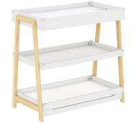 AIYAPLAY Baby Changing Table with 2 Storage Shelves, Nursery Diaper Changing Unit with Waterproof Changing Mat, White