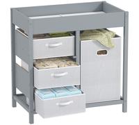 AIYAPLAY Baby Changing Unit With 4 Drawers - Diaper Changing Table - - Grey | TJ Hughes