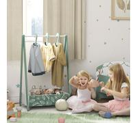 AIYAPLAY Baby Clothing Rack with Hangers, Shelf, Kids Clothes Rail - 98.5H x 63L x 41W cm - Green