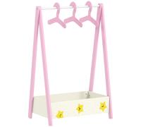 AIYAPLAY Baby Clothing Rack with Hangers, Storage Shelf for Bedroom, Star Theme, for Ages 3-6, Pink