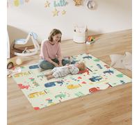 AIYAPLAY Baby Play Mat, Double Sided Crawling Mat, Dinosaur Theme
