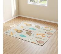 AIYAPLAY Baby Play Mat Double Sided, Foldable & Reversible Activity Playmat, Waterproof Kids Foam Crawling Mat for Outdoor Indoor Playtime Picnics, 177 x 146 x 1.5cm, Animal Theme