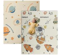 AIYAPLAY Baby Play Mat Double Sided, Foldable & Reversible Activity Playmat, Waterproof Kids Foam Crawling Mat for Outdoor Indoor Playtime Picnics, 177 x 146 x 1.5cm, Astronaut & Planet Theme