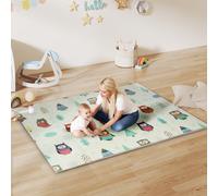 AIYAPLAY Baby Play Mat Double-Sided, Kids Floor Mat, Car Track and Owl Theme