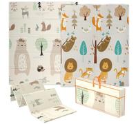 AIYAPLAY Baby Play Mat Foldable 177 x 146 x 1.5cm Animal Theme