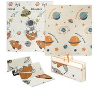 AIYAPLAY Baby Play Mat Foldable 177 x 146 x 1.5cm Astronaut & Planet Theme