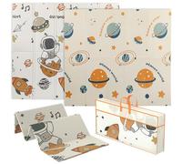 AIYAPLAY Baby Play Mat Foldable 196 x 176 x 1.5cm Astronaut & Planet Theme