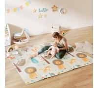 AIYAPLAY Baby Play Mat, Foldable Activity Playmat, Astronaut & Planet Theme - multicoloured - 196L x 176W x 1.5D cm - Animal Theme