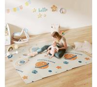 Aiyaplay Baby Play Mat, Foldable Activity Playmat, Astronaut & Planet Theme